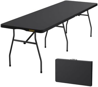 FanttikOutdoor 8ft Folding Table with Six Legs, 500 LBS, Party, Camping