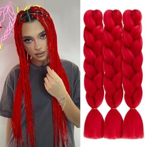 SuCoo Braiding Hair Red Hair Extensions High Temperature Twist Crochet Hair Braids 3Pcs/Lot 24 Inche (A12)