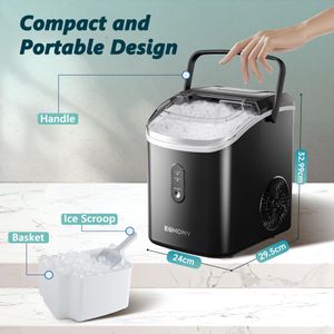 EUHOMY Nugget Ice Maker – Countertop Chewable Ice Machine