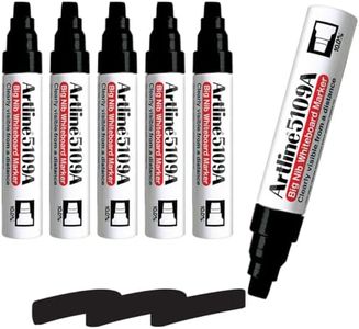 Artline 5109A Big NIB Extra Large Jumbo Dry Erase Whiteboard Markers (Black Pack of 6)