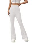 Shasmi White Women's Yoga Dress Pants Stretchy Work Slacks Business Casual Office Flare Bell-Bottom/Boot-Cut Elastic Waist Regular Fit Trouser Pant (Pant 57 White XL)