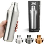 Elevated Craft Hybrid Cocktail Shaker - Premium Vacuum Insulated Stainless Steel Cocktail Shaker - Innovative Measuring System - Martini Shaker for the Home Bartender - 28oz Total Volume