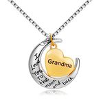 PHOCKSIN Grandma I Love You To The Moon And Back Necklace From Granddaughter Love Heart Jewellery For Grandma From Grandson