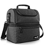 Hap Tim Lunch Box Insulated Lunch Bag Large Cooler Tote Bag for Adult,Men,Women,Kid, Double Deck Cooler for Office/School/Picnic(CA16040-DG)