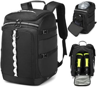 Ski Boot Bag, 65L Ski Boot Travel Backpack for Ski Helmet, Goggles, Gloves, Skis, Snowboard & Accessories, Waterproof Ski Bag, Durable and Stylish