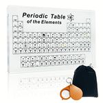 Periodic Table with Real Elements Inside, Acrylic Periodic Table with Flannel Bag, Large Periodic Table of Elements, Chemistry Gifts for Kids Adults Teacher(8.3" x 5.5")