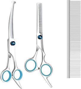 3Pcs Dog Grooming Scissors, Dog Hair Cutting Scissors, Precision Grooming Tools for Dogs and Small Pets