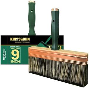 KINGORIGIN Deck Stain Brush, 9 Inch Deck Paint Brush with Threaded Handle for Extension Use, Stain Brushes for Wood, Fence, Walls and Furniture