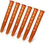 6 Pack Sand Stakes for Beach - 12.6" Lightweight Aluminum Tent Stakes for Sand, Snow & Soft Ground, Vibrant Color and Wind-Resistant, Durable and Easy to Install, Rust Resistant U-Shaped Anchors