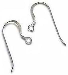 10pcs 925 Solid Silver Flat Ear Wire ~ Jewelry Making ~