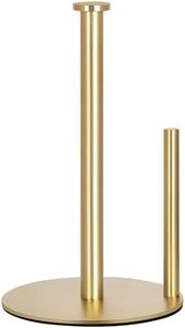 OBODING Gold Paper Towel Holder Countertop, Gold Kitchen Paper Towel Holder Stand for Kitchen and Bathroom Organization, Stainless Steel Paper Towel Holders for Standard and Large Rolls (Golden)