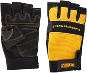 Dewalt DPG23 Synthetic Padded Leather Palm Gloves, Large, EU 1/2 Size, 26.5cm x 11.5cm x 3cm, Black/Yellow