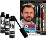 Blackbeard for Men Formula X Beard Dye Alternative - Instant, Hypoallergenic, 1-Day Beard Color for Men - Temporary Dye for Beard, Mustache, Eyebrow, and Sideburns - Beard Tint - Dark Brown, 3 Pack