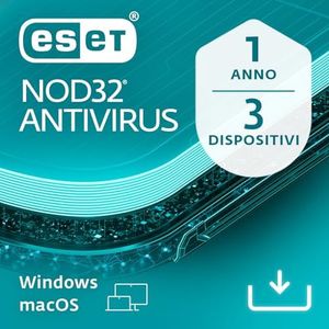 ESET NOD32 2023 | Antivirus Base | 3 Dispositivo | 1 Anno | Nuova Licenza |PC/Mac | Codice d'attivazione via email