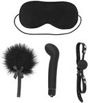 Sex Bondage BDSM Kit, Basic Restraints Set Toys for Adults Couples - Ball Gag for Mouth, Feather Tickler, Blindfolds for Sex Play, Vibrator Female for Beginner Sex Games