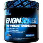 Evlution Nutrition ENGN Shred Pre Workout Thermogenic Fat Burner Powder, Energy, Weight Loss, 30 Servings (Blue Raz)