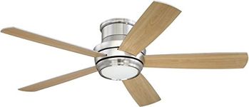 Craftmade TMPH52BNK5, Tempo 52" Brushed Polished Nickel Flush Mount Ceiling Fan with LED Light & Rem