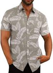 COOFANDY Men's Casual Button Down Shirt Chambray Plain Short Sleeve Dress Shirt