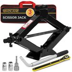 GADLANE Scissor Jack Kit - 3 Ton Portable Heavy Duty Car Jack Kit with Socket Drill Adapter, Extendable Wrench, Ratchet for Easy Lifting Cars/SUVS/Sedans, Storage Bag (Lifting Range: 3.9-15.3")