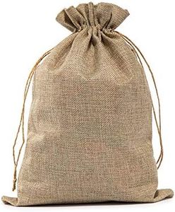 Tapleap Burlap Bags with Drawstring, 10"x14" Burlap Favor Sacks (Lot of 10) for Wrapping Back to School Favors Gifts, Birthday, Wedding, DIY or Household Use