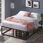 Zinus King Bed Frame - Joseph 14 inch Metal Bed Frame with Wood Slat Support, No Box Spring Needed, Easy Assembly - Minimalist Platform Bed Frame with Underbed Storage Space, King Size