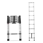 Corvids 2.6m (8.5 feet) Portable & Compact Aluminum Telescopic Ladder | 2-Year Warranty | EN131 Certified 9-Steps Foldable Multipurpose Step Ladder for Home & Outdoor use