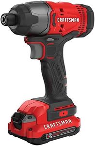 CRAFTSMAN V20 Cordless Impact Driver Kit, 1/4 inch, 2 Batteries and Charger Included (CMCF800C2)