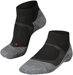 FALKE Women's RU4 Endurance Cool Short Running Socks, Quarter, Medium Cushion, Breathable Quick Dry, Cooling, Nylon, Black (Black-Mix 3010), 9.5-10.5, 1 Pair