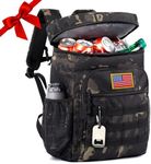 BERRYRIZZ Tactical Backpack Cooler for Men, 25L Large Insulated Backpack Leak-Proof, Heavy Duty Lunch Backpack, Waterproof Ice Chest Bag Women Adults Work Daytrip Camping Beach, Tactical Black Camo