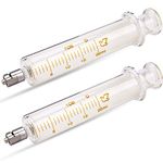 Glass Syringe Luer Lock 20ML with No Needle for Industry Arts Crafts and etc (Pack of 2)