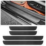 4PCS Car Door Sill Protector,Anti-Scratch Rubber Car Door Protector Edge Guards for Door Steps,Universal Waterproof Door Threshold Strips Exterior Accessories for Car Truck SUV (Black, Width 2.36")