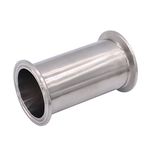 DERNORD Sanitary Spool Tube with Clamp Ends,Stainless Steel 304 Seamless Round Tubing with 2 inch Tri Clamp 64MM Ferrule Flange (Tube Length: 4 Inch /102 MM)