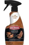 Weiman Leather Cleaner and Conditioner UV Protection Help Prevent Cracking or Fading For Leather Couch Car Seat Shoe Purse - 12 Ounces