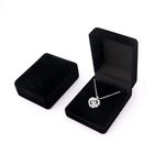 Yukiyi 1Pc 7x7x4cm Small Necklace Gift Box Black Velvet Necklace Box for Jewellery Packaging Necklace Box Gift Bulk Necklace Box Gift Christmas Necklace Boxes Bulk Necklace Boxes for Jewellery Gift