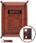 INNObeta Dentist Gifts Valet Tray for Male, Men, Desktop Storage Organizer PU Leather Bedside Tray Key Coin Holder for Birthday - Dentist Gifts