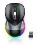 Wireless Mouse, USB Mouse Jiggler, Rechargeable LED Backlit Mouse for Mac/Windows, Mouse Mover Undetectable Automatic Mouse Wiggler, Simulate Mouse Movement to Keep PC/Laptop Awake