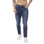 Spykar Men Dark Blue Cotton Stretch Slim Fit Tapered Length Clean Look Mid Rise Jeans (Kano)