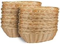 Yesland 16 Pack Plastic Oval Basket, Food Storage Basket & Fruit Basket, 8-3/4 x 6-1/4 x 2-3/4 Inches Basket Bin for Kitchen, Restaurant, Centerpiece Display Brown