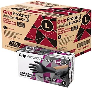 GripProtect Precise Black 5 Nitrile Exam Gloves | 5 Mil Thickness | Chemo-Rated | Medical, Law Enforcement, Tattoo, Dental, Janitorial, Food & Agriculture