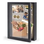 SZQINJI Shadow Box 11x14 Frame White Pictures Display Case with Linen Back Rustic Memory Box for Memorabilia Photo Awards Medals Bouquet Medals Black