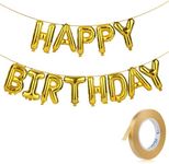 Mr. Pen- Happy Birthday Balloons, 14.5 inch, 15 pcs, Gold, Happy Birthday Banner, Happy Birthday Balloons Letters, Happy birthday Balloon Banner, Birthday Balloon, Happy Birthday Foil Balloon