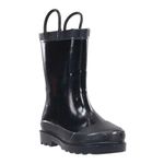 Western Chief Girl's Waterproof Rubber Classic Rain Boot with Pull Handles 12 M US Little Kid Black