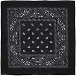 Black Paisley Bandana - Single Piec