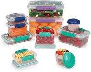 Sistema KLIP IT Accents Food Storage Containers | Assorted Sizes | Airtight & Stackable Meal Prep Containers with Lids | School Lunch Boxes & Snack Boxes | BPA-Free | 20 Count