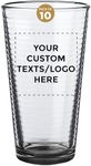 Custom Spiral Pint Glass 16 oz. Set of 10, Personalized Bulk Pack - Beer Glasses, Heavy Duty Drinkware - Black