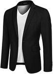 COOFANDY Mens Casual Sports Coat Slim Fit Lightweight Blazer Jacket Single Breasted Coat (Black M)