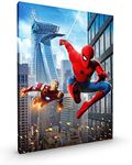 Spiderman & Iron Man CANVAS Premium Glossy Coated with Metal Hanger Various Sizes (CANVAS - size 30 x 22 Inch)
