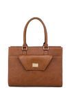 RASHKI FERO - Laptop Tote Bag | 14.5" Laptop compartment | Work Tote with detachable Wallet | Professional Bag (Medium | Tan)