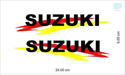 SIGN EVER Suzuki Logo Stickers for Bike Side Tank Multicolored L x H 24 cm x 5 cm Pack of 2