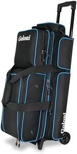 Goloni 3 Ball Bowling Bags with Wheels, Rolling Bowling Bag for 3 Balls & Accessories - Retractable Handle Extends to 38